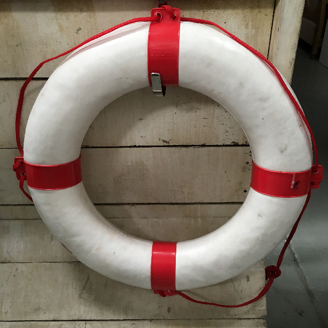 BUOY, Lifering - White w Red Bands